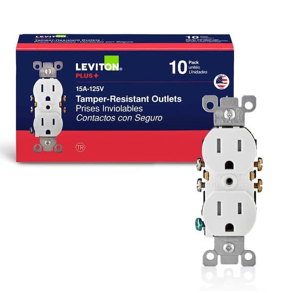 Leviton 15A 125V Duplex Outlet White 10-Pack